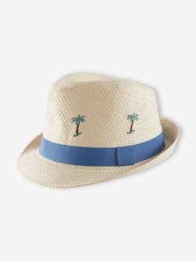 Garçon-Accessoires-Chapeau-Panama aspect paille palmiers garçon