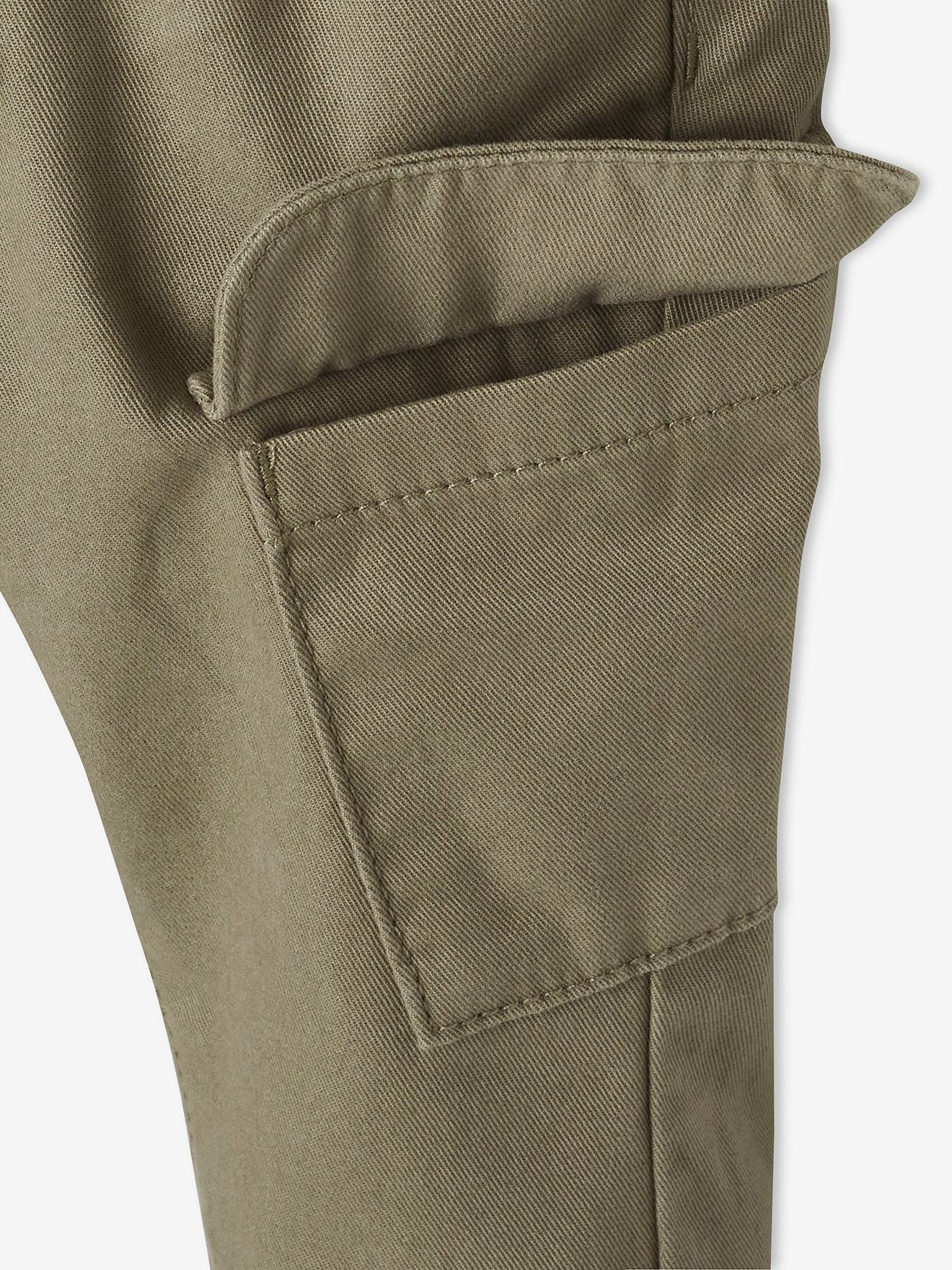 Twill Trousers, Elasticated Waistband, for Babies - green