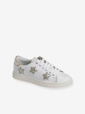 Shoes-Leather Trainers with Laces & Zips for Girls