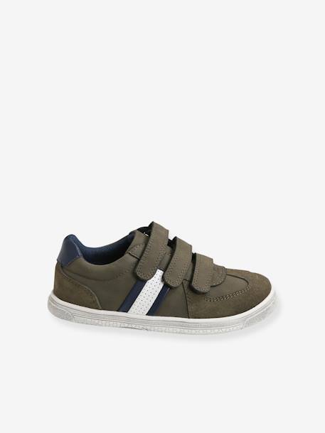 Trainers with Touch-Fastening Tab for Boys Dark Blue+GREEN DARK SOLID+White/Navy - vertbaudet enfant 