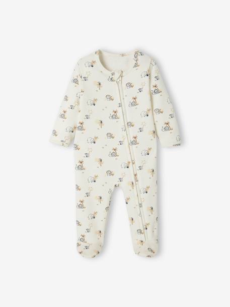 Lot de 2 pyjamas bébé en molleton ouverture zippée lot bleu jean - vertbaudet enfant 