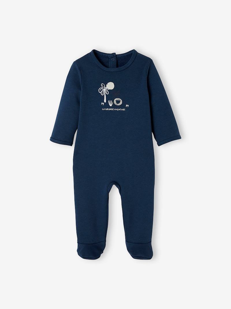 Pack of 2 Fleece Sleepsuits for Babies blue dark two color/multicol, Baby
