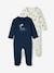 Lot de 2 pyjamas bébé en molleton ouverture zippée lot bleu jean - vertbaudet enfant 