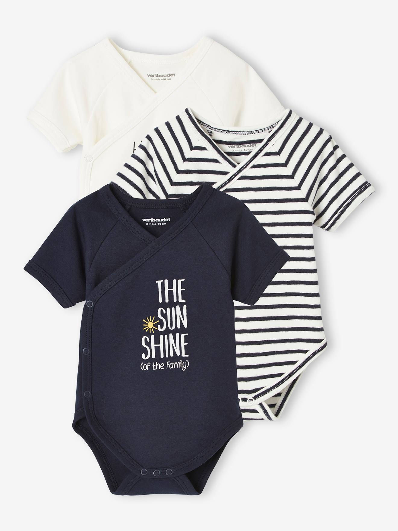 Nursery Time Boys 3pcs Long Sleeve Baby Body Vest 00-24 Months Blue Cotton New 