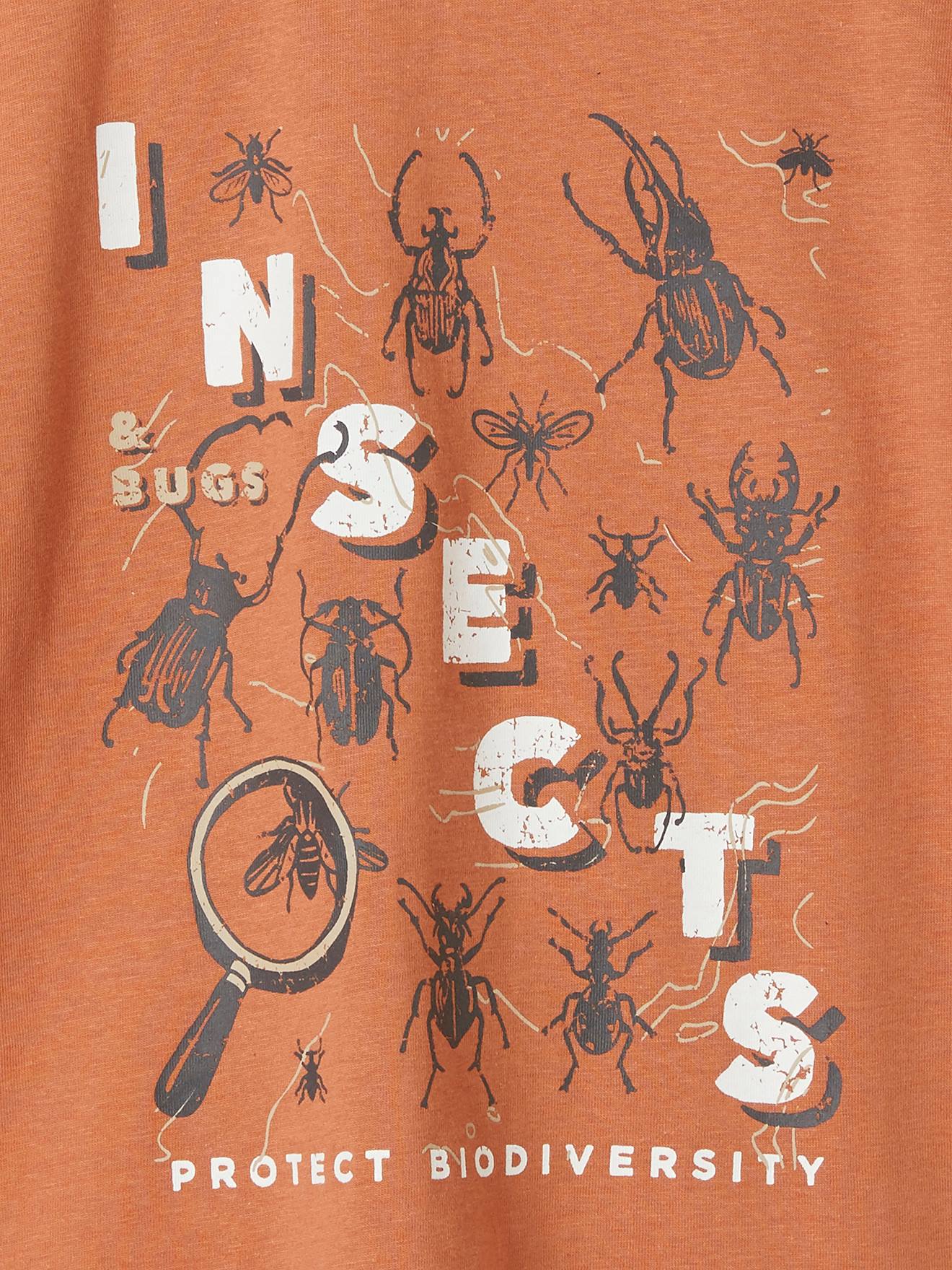 Mini Boden T-Shirt Enfant Orange Graphique Coton (EU 140