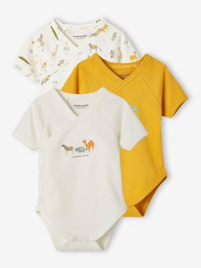 Baby-Bodysuits & Sleepsuits-Pack of 3 "Animals" Bodysuits for Newborn Babies