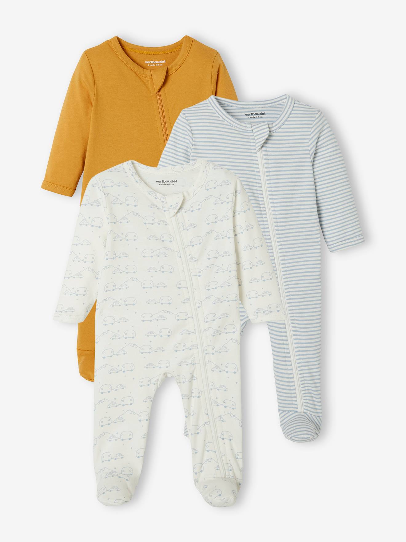Lot De 2 Pyjamas Bébé Garçon Naissance - Interlock Coton Bio - Pieds Transformables - VERTBAUDET