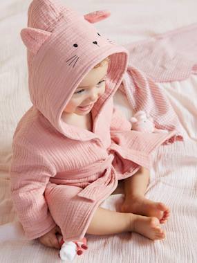 Baby-Bathrobes & bath capes-Animal Bathrobe in Organic Cotton* Gauze