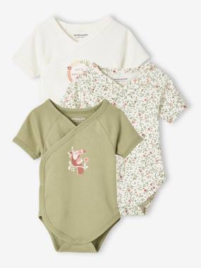 -Pack of 3 Long Sleeve Jungle Bodysuits for Newborn Babies