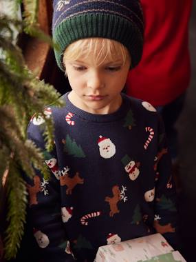 Christmas Special Jacquard Knit Jumper with Fun Motifs for Boys  - vertbaudet enfant