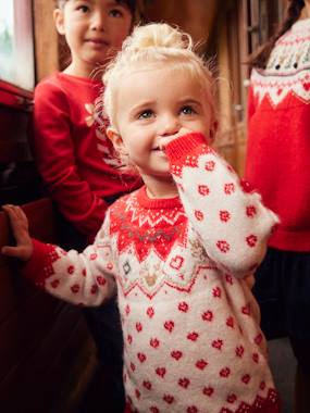 Baby-Jumpers, Cardigans & Sweaters-Christmas Jumper in Jacquard Knit for Babies