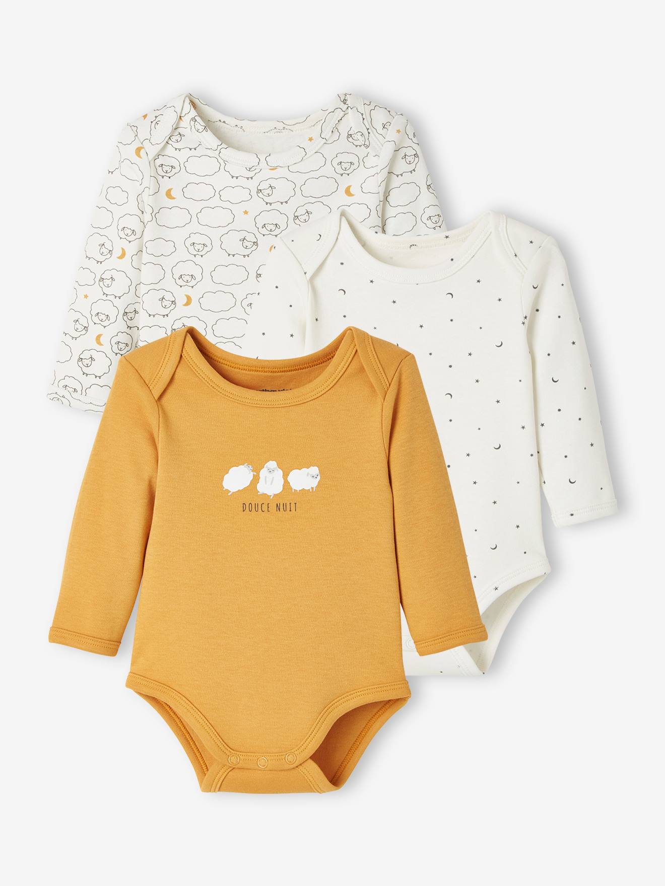 Pack of 3 Mothercare Baby long sleeve bodysuit 