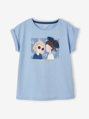 -T-Shirt with Bow in Relief for Girls