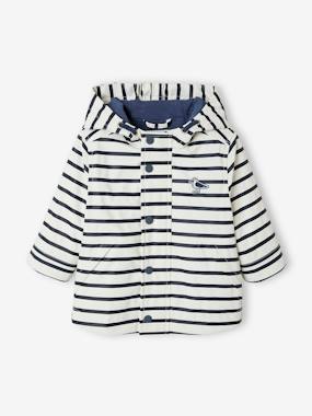 Baby-Navy Raincoat with Hood & Lining for Babies