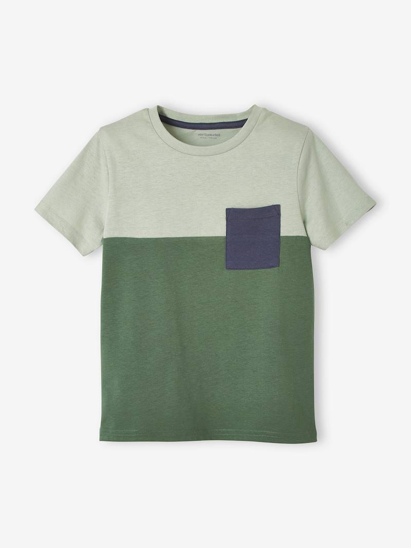 Colourblock T-Shirt for Boys - blue medium solid with design, Boys