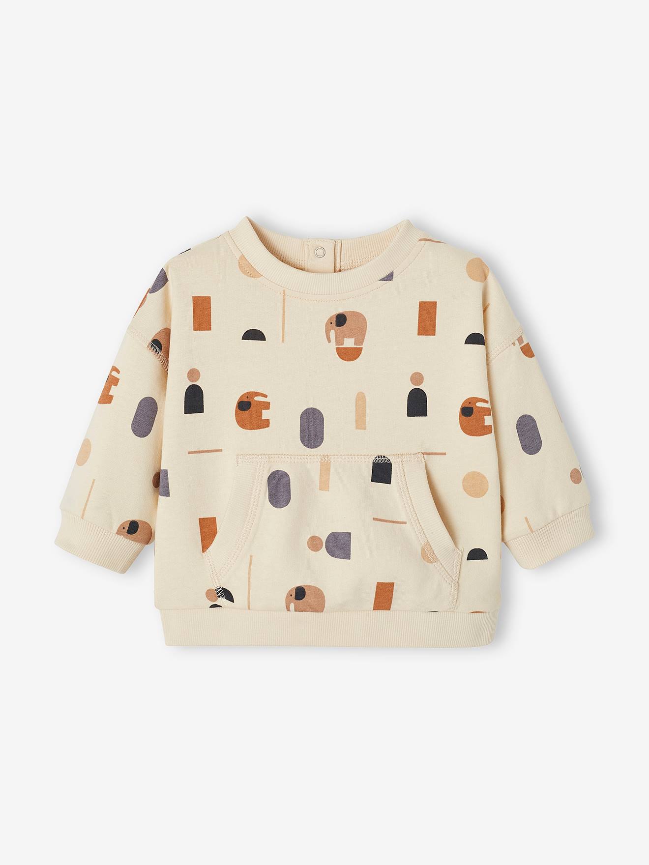 Sweat Bébé Imprimé Vertbaudet - Mauve Taille 3 Mois (60 Cm) Avec Volants