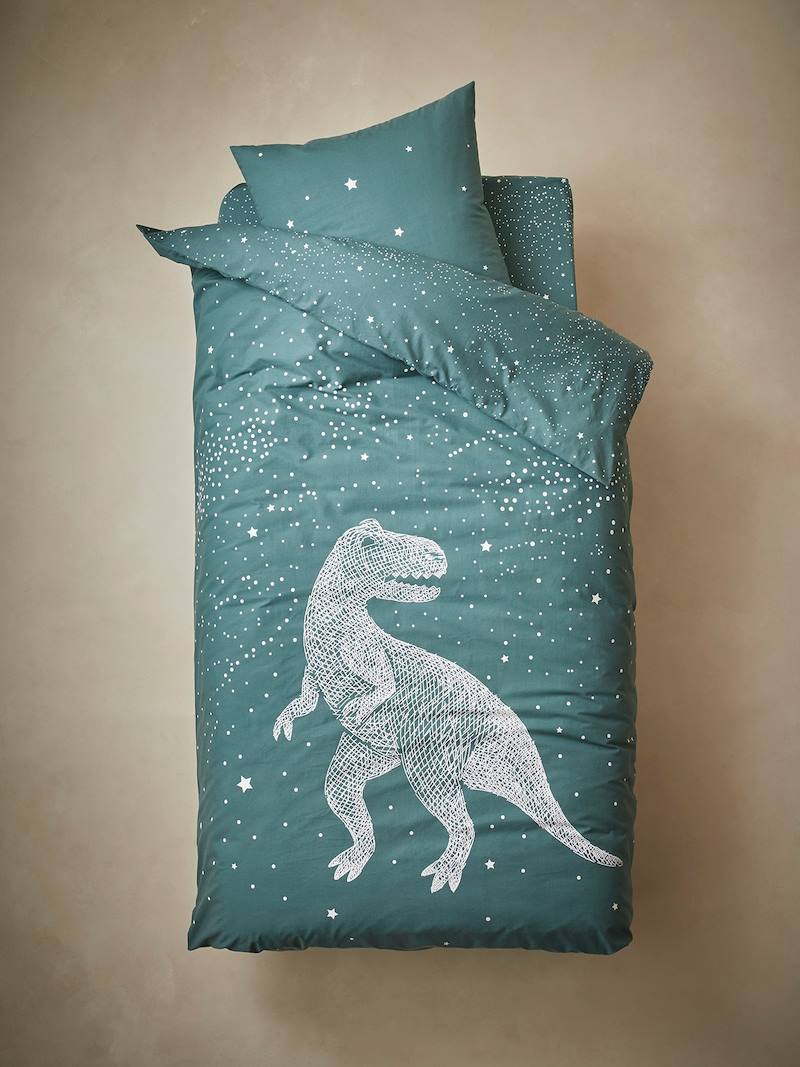 Duvet Cover + Pillowcase Set with GlowintheDark Details, Graphic