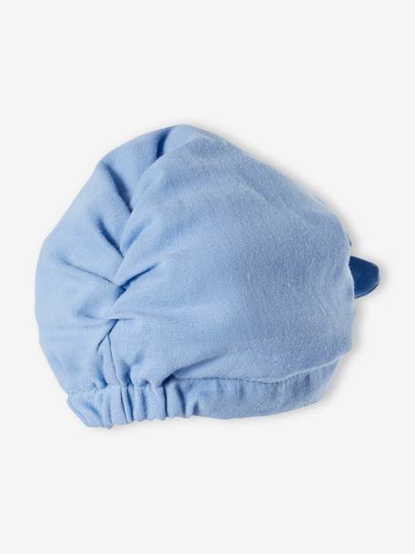 Plain Scarf Hat with Bow, for Baby Girls BLUE MEDIUM SOLID - vertbaudet enfant 