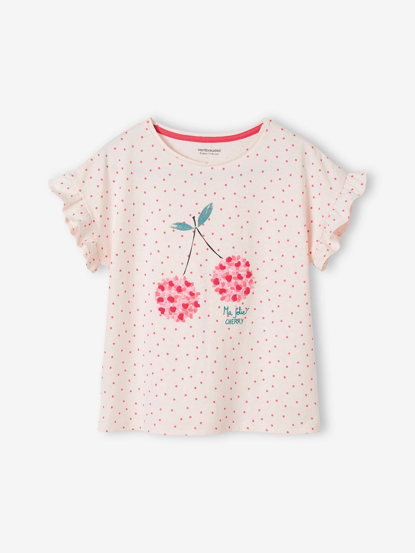T-Shirt with Fruit & Print in Relief, for Girls - medium all over printed, Girls