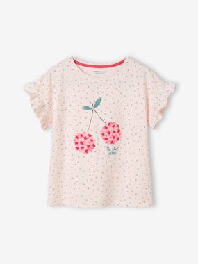 Girls-T-Shirt with Fruit & Print in Relief, for Girls