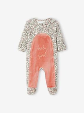 Velour Sleepsuit for Baby Girls, Oeko Tex®  - vertbaudet enfant