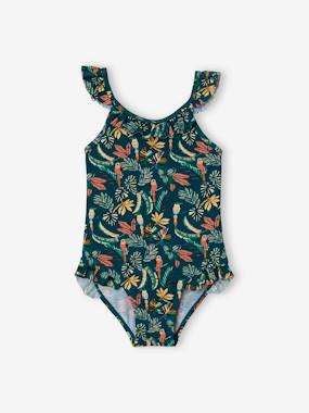 Girls-Swimwear-Swimsuits-Swimsuit with Tropical Print for Girls