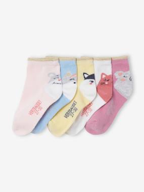 Girls-Pack of 5 Pairs of Animals Socks, Oeko-Tex®