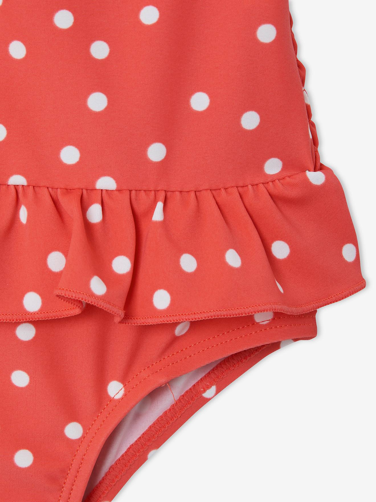 dPois Toddler Baby Girls One Piece Polka Dots Swimsuit Camisole All-Over with Ruffles Bikini Swimwear Bathing Suit 