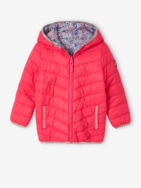 Coat & jacket-Reversible Lightweight Padded Jacket with Padding in Recycled Polyester, for Girls