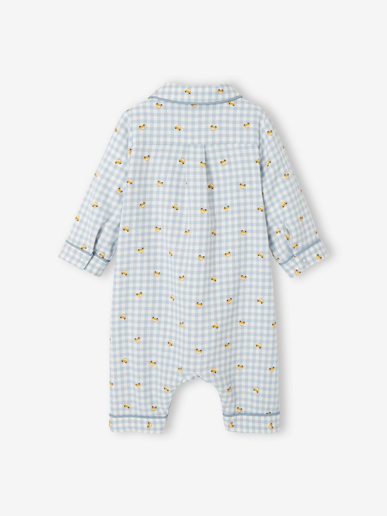 Cotton Flannel Sleepsuit for Babies white light checks, Baby