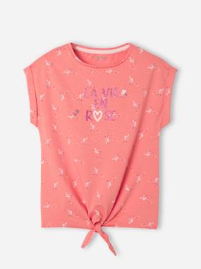 -Hearts T-Shirt with Iridescent Detail for Girls