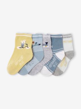 Baby-Socks & Tights-Pack of 5 Pairs of Adventure Socks for Baby Boys
