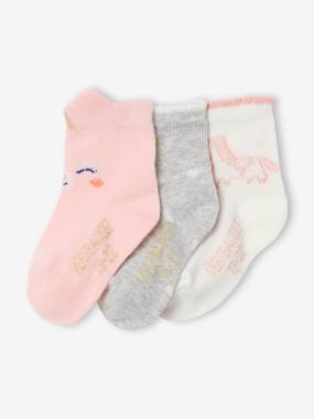 Bébé-Chaussettes, Collants-Lot de 3 paires de chaussettes licorne bébé fille