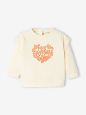 Baby-Jumpers, Cardigans & Sweaters-Sweaters-Heart Sweatshirt in Fleece, for Babies