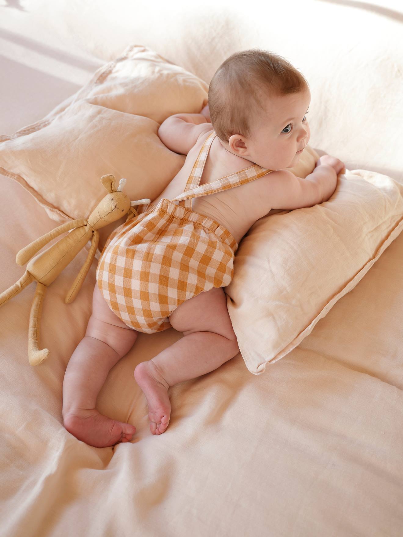 Combinaison Bebe Naissance Forme Barboteuse Bleu Chambray Raye Bebe