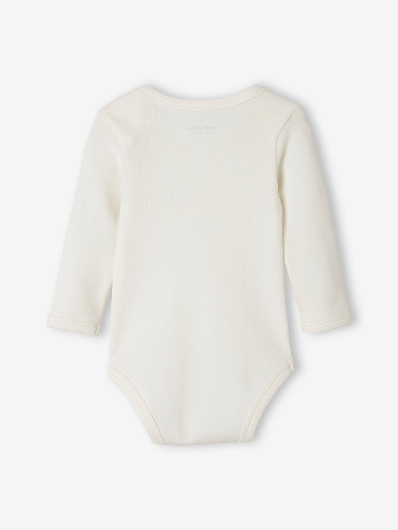 Pack of 5 Long-Sleeved Bodysuits for Newborn Babies - beige