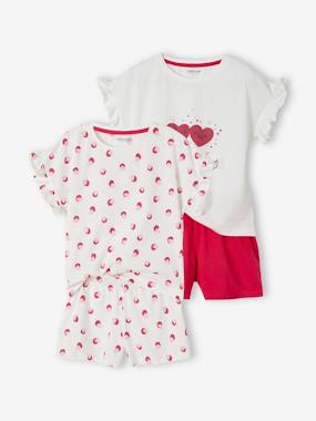 Fille-Pyjama, surpyjama-Lot de 2 pyjashorts fille