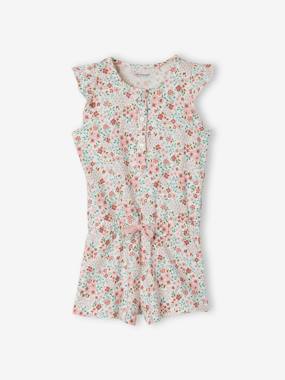 -Playsuit Pyjamas with Flower Print for Girls, Oeko-Tex®