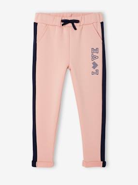 Girls-Sportswear-Fleece Joggers with Side Stripes for Girls