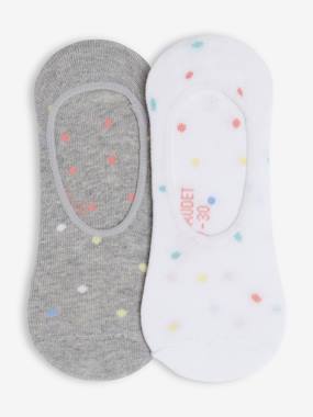 -Pack of 2 Pairs of Invisible Socks for Girls