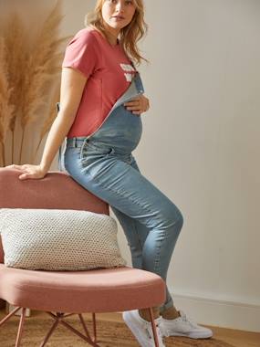 -Maternity Dungarees in Stretch Denim