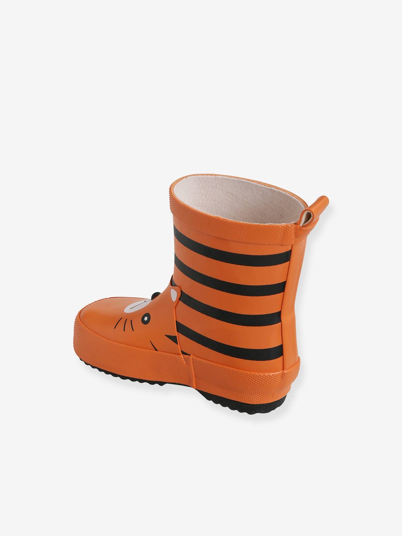 Bottes de pluie bébé garçon en caoutchouc - orange, Chaussures