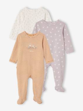 -Pack of 3 Cotton Sleepsuits for Babies, Oeko-Tex®