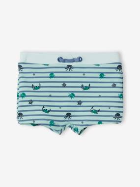 -Swim Shorts with Ocean Print, for Baby Boys