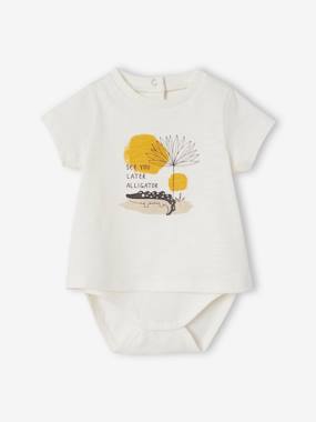 "Crocodile" Bodysuit T-Shirt for Babies  - vertbaudet enfant