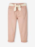 'Mom Fit' Trousers with Scarf Belt in Cotton Gauze for Girls  - vertbaudet enfant 