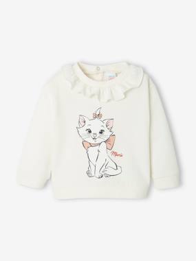 Baby-Jumpers, Cardigans & Sweaters-The Aristocats® Sweatshirt with Ruffled Neckline for Baby Girls