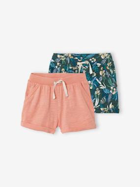 -Pack of 2 Shorts in Jersey Knit for Girls
