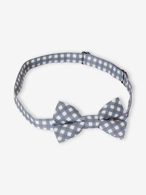 -Gingham Bow Tie for Boys