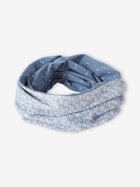 Girls-Accessories-Winter Hats, Scarves, Gloves & Mittens-Reversible Infinity Scarf with Floral Print for Girls, Oeko-Tex®